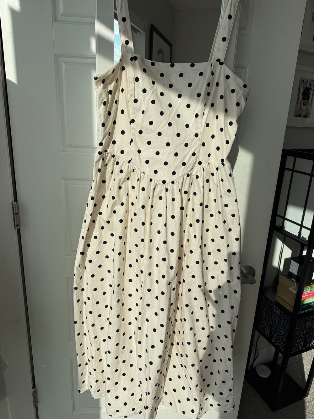 Primark Cream Polka Dot Maxi Dress with Black Dots